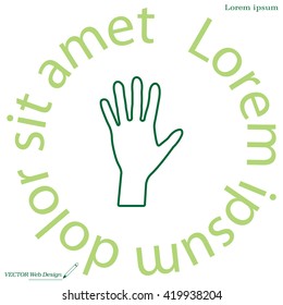 Hand line icon vector