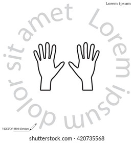 Hand line icon vector