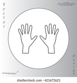Hand line icon vector