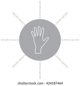 Hand line icon vector