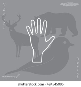 Hand line icon vector