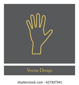Hand line icon vector