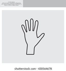 Hand line icon vector