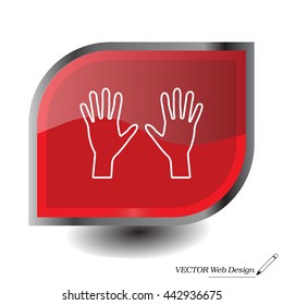Hand line icon vector