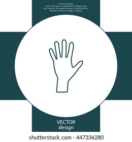 Hand line icon vector