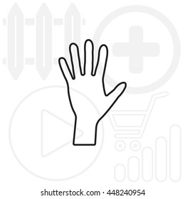 Hand line icon vector