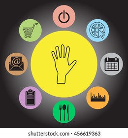 Hand line icon vector
