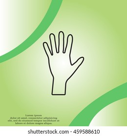 Hand line icon vector