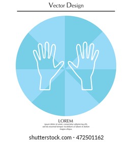Hand line icon vector