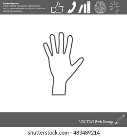 Hand line icon vector