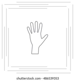 Hand line icon vector