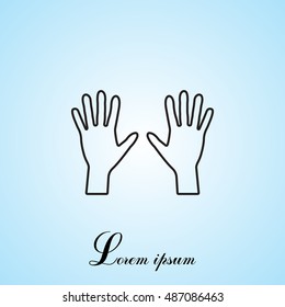 Hand line icon vector