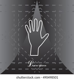 Hand line icon vector