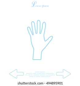Hand line icon vector