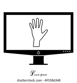 Hand line icon vector