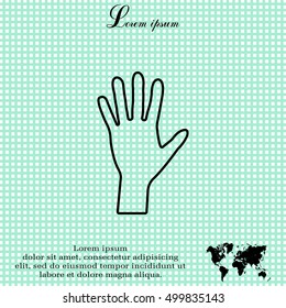 Hand line icon vector