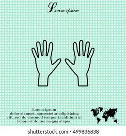Hand line icon vector