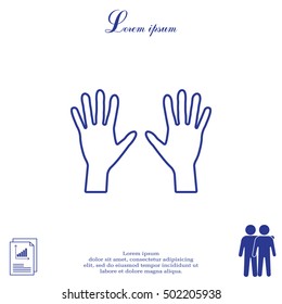 Hand line icon vector