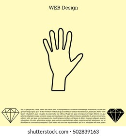Hand line icon vector