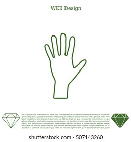Hand line icon vector
