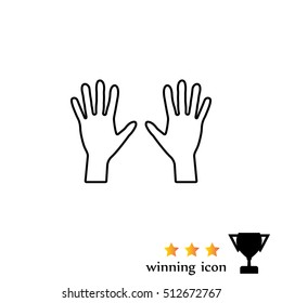 Hand line icon vector