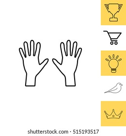 Hand line icon vector