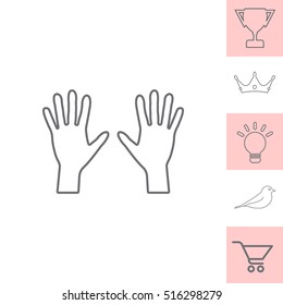 Hand line icon vector