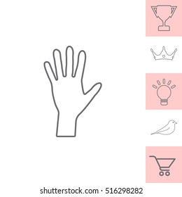 Hand line icon vector