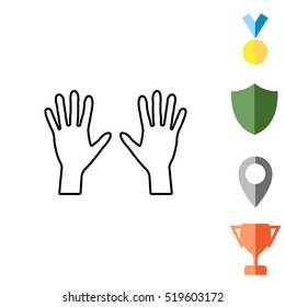 Hand line icon vector