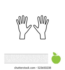 Hand line icon vector