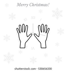 Hand line icon vector