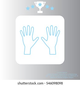 Hand line icon vector