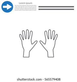 Hand line icon vector