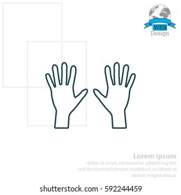 Hand line icon vector