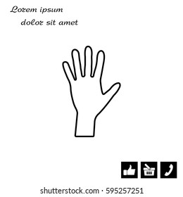 Hand line icon vector