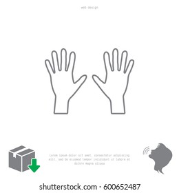 Hand line icon vector
