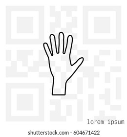 Hand line icon vector