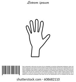 Hand line icon vector