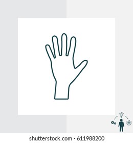 Hand line icon vector