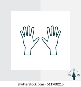 Hand line icon vector