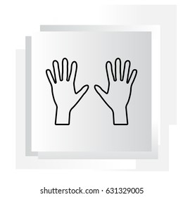 Hand line icon vector