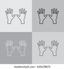 Hand line icon vector