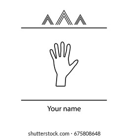 Hand line icon vector