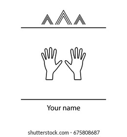 Hand line icon vector