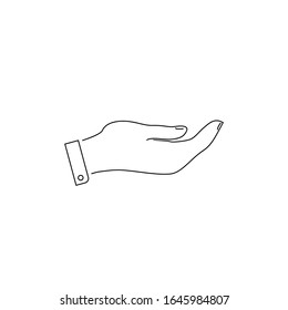 Hand line icon vector, flat design best vector icon