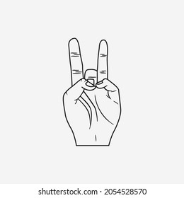 Hand line icon vector. Vector illustration isolated  on white background.