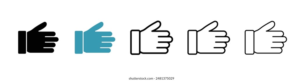 Hand line icon vector set.