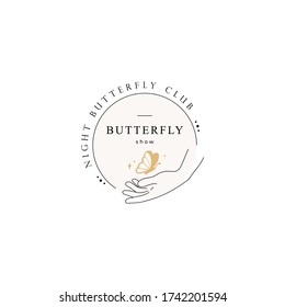 Hand line logo gesture. Vector illustration on white background. Hand drawn style. Love, care, skin and tattoo vector illustrations.