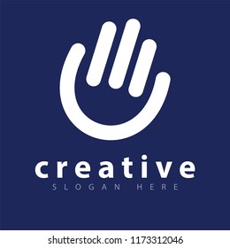 hand line logo icon vector template