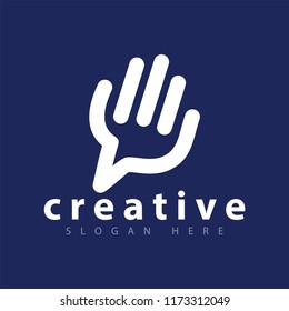 hand line logo icon vector template